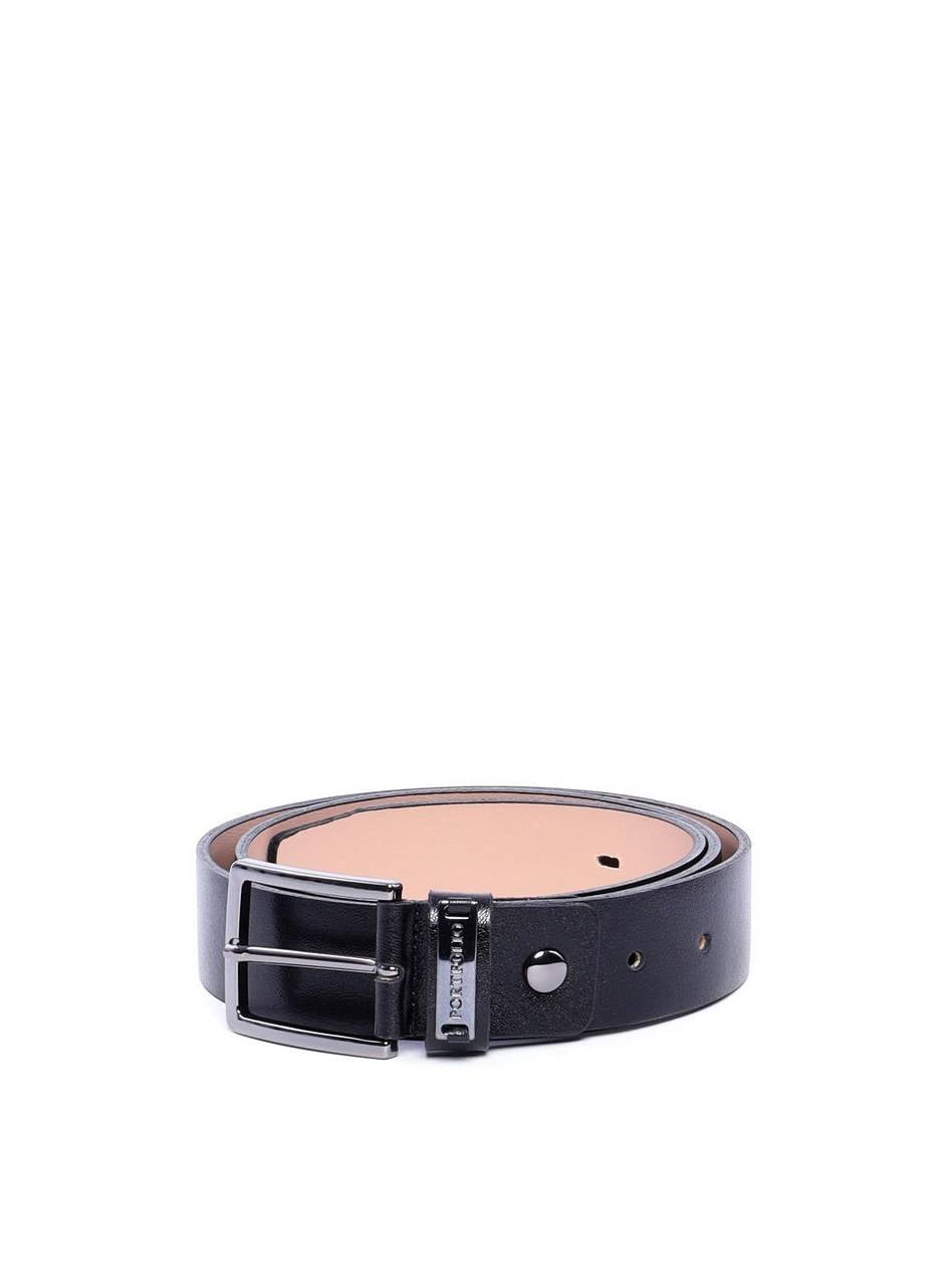 Cinto Feminino Largo de Couro com Fivela e Passador Orgânico - Preto CTI-992 - PR
