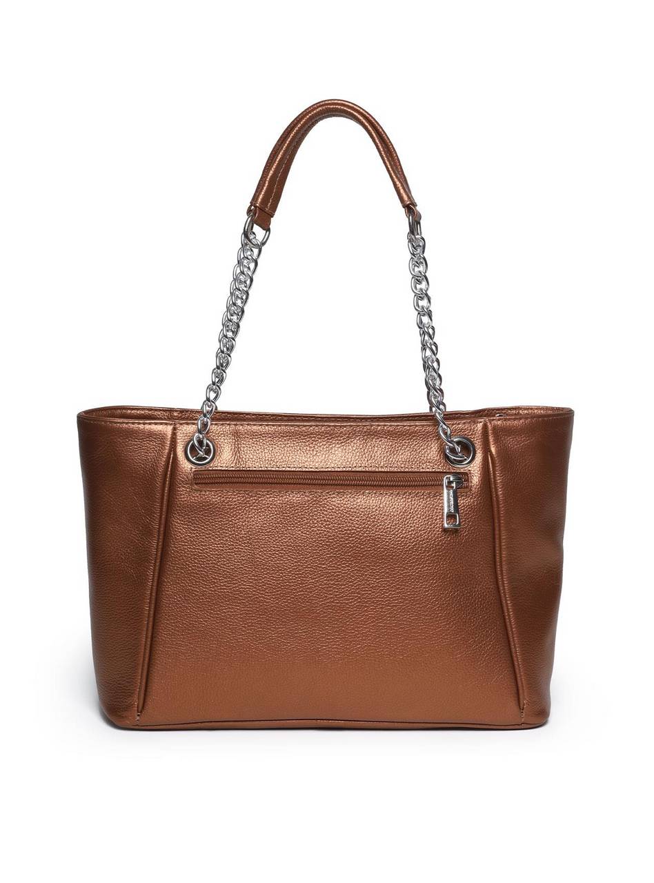 Bolsa Tote Couro Média Tiracolo Alça Bronze BSI-5720 - BZ