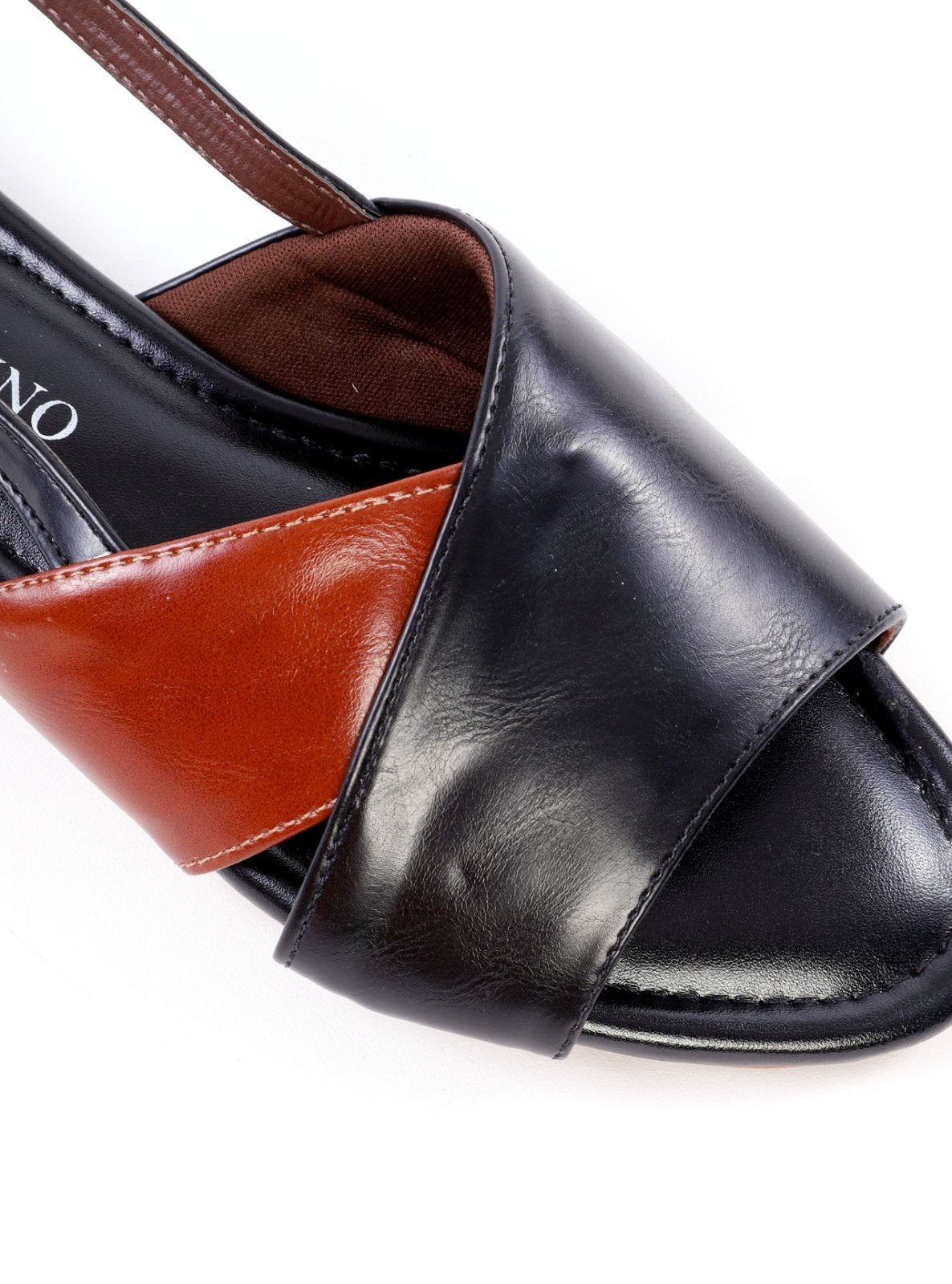 Sandália Rasteira Tiras Cruzadas Bicolor SDI-12269 - PR