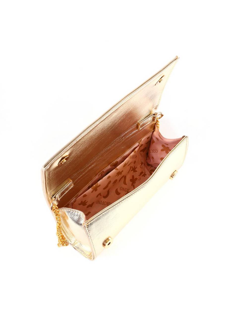 Bolsa Clutch com Pedraria - Ouro BSI-6364 - AU