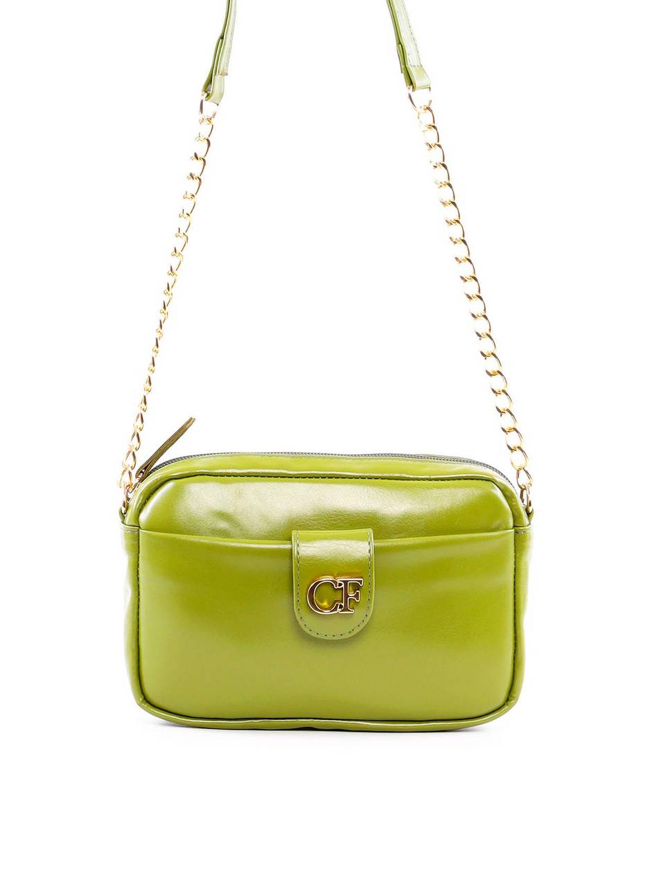 Bolsa Tote Pequena com Alça de Corrente - Verde BSI-6328 - VD