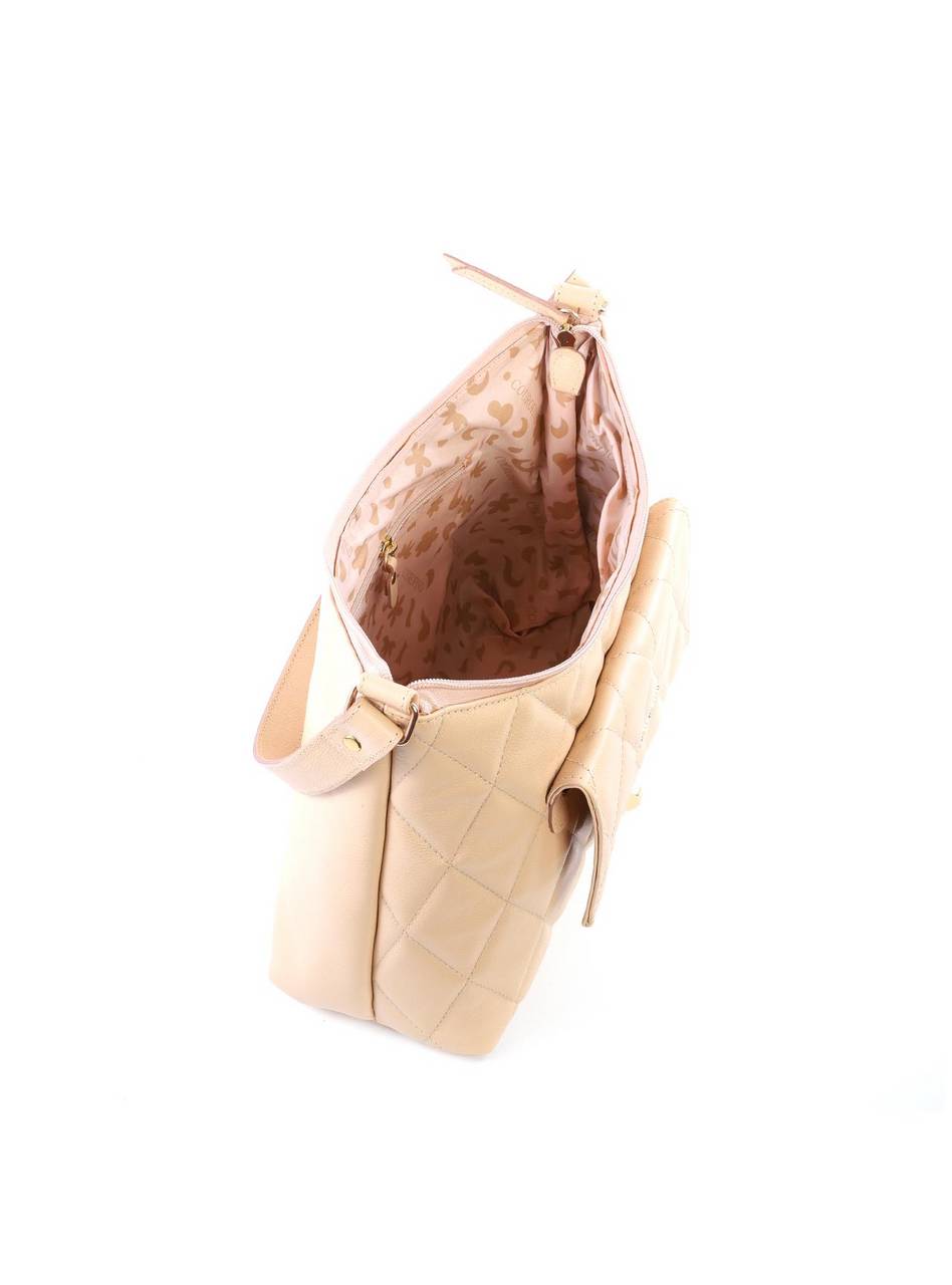 Bolsa Hobo com Costura Aparente - Nude BSI-6445 - NU