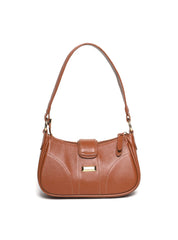 Bolsa Baguette Pequena Couro Fivela Grande Castor BSI-5879 - CS