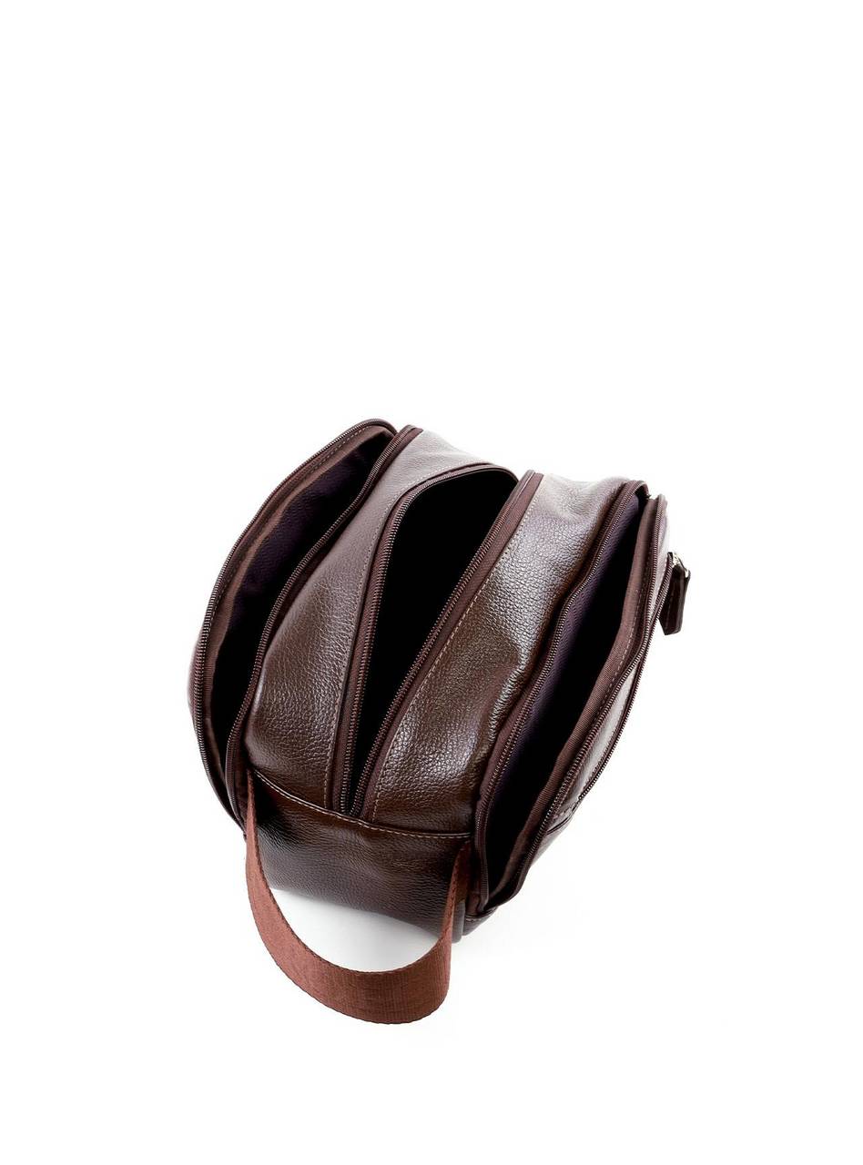 Necessaire Masculina Média Alça Couro Cacau NSI-126 - CA