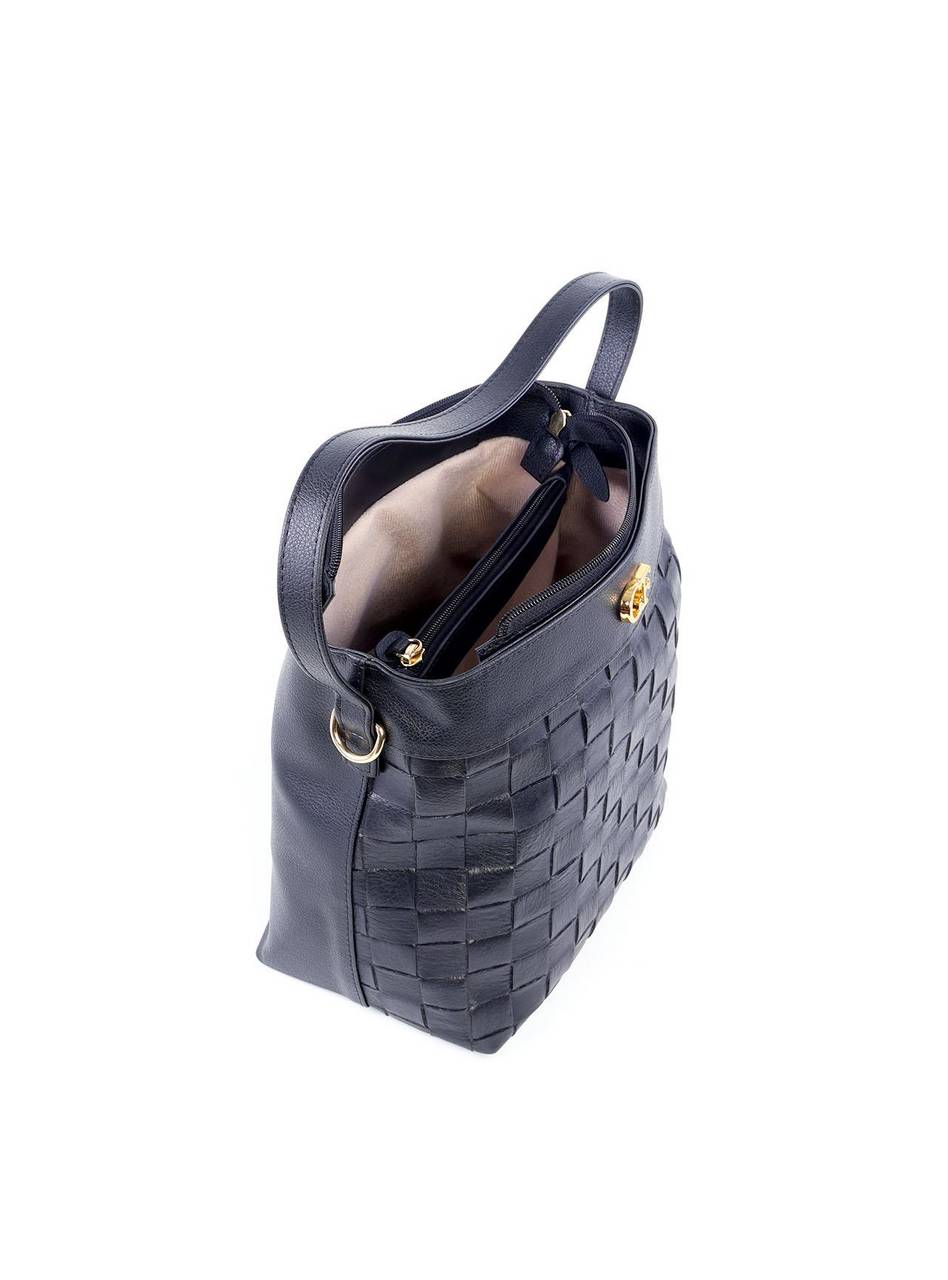 Bolsa Tote com Alça Dupla em Tressê - Preta BSI-6212 - PR