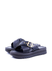 Sandália Flatform com Tiras Cruzadas - Preta SDI-11726 - PR