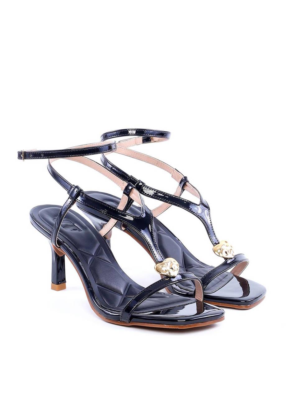 Sandália de Salto com Tiras e Detalhe de Coração - Preta SDI-11764 - PR