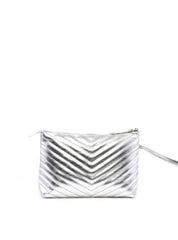 Bolsa Clutch com Detalhe de Costura - Prata BSI-6317 - PT