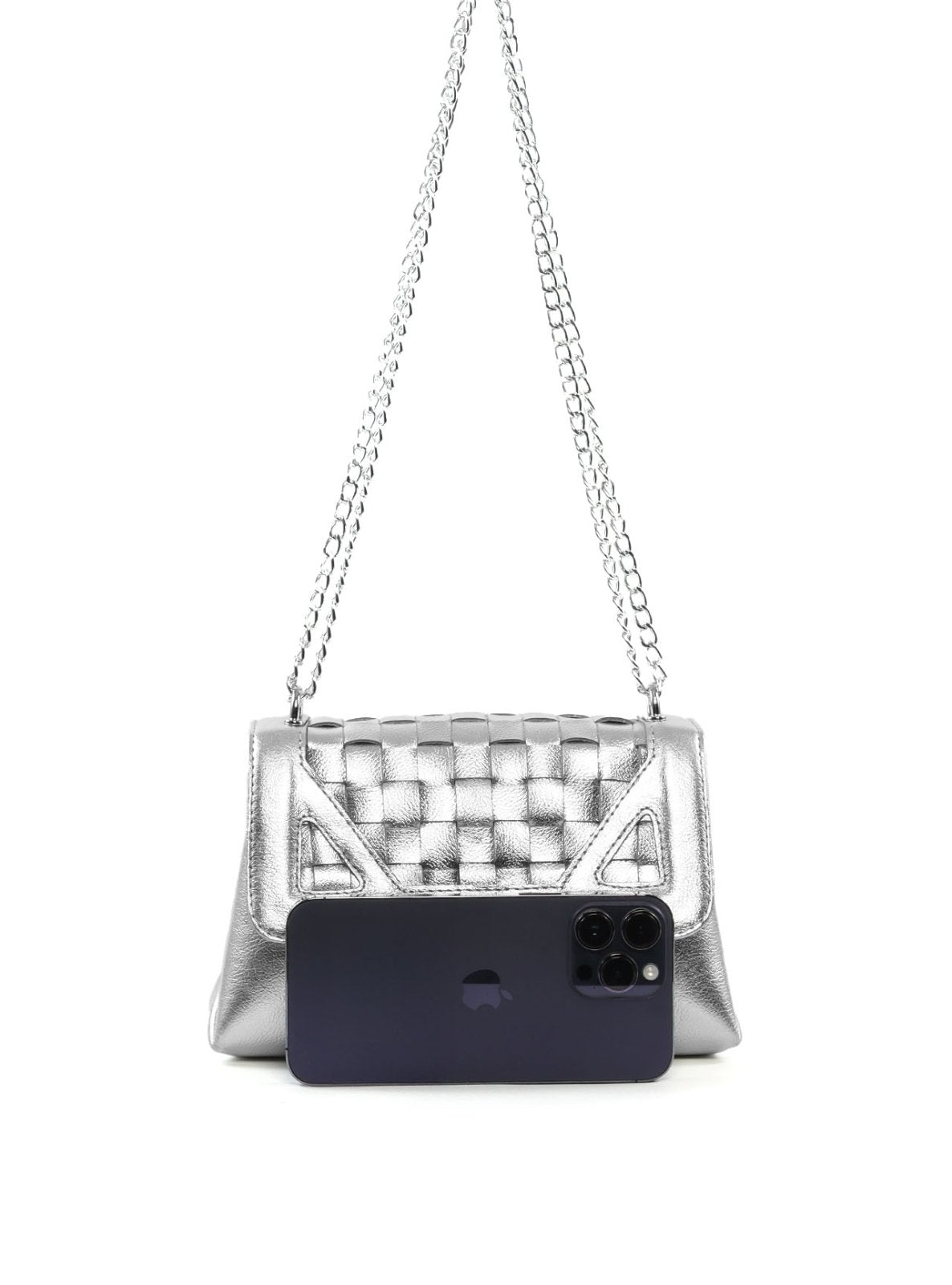 Bolsa Satchel Pequena com Recortes e Corrente BSI-6541 - PT