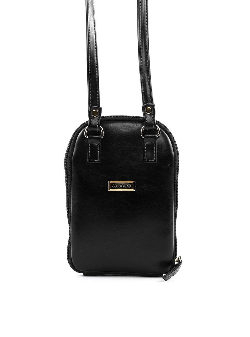 Bolsa Bag Transversal Coração Porta Celular - Preta BSI-6396 - PR