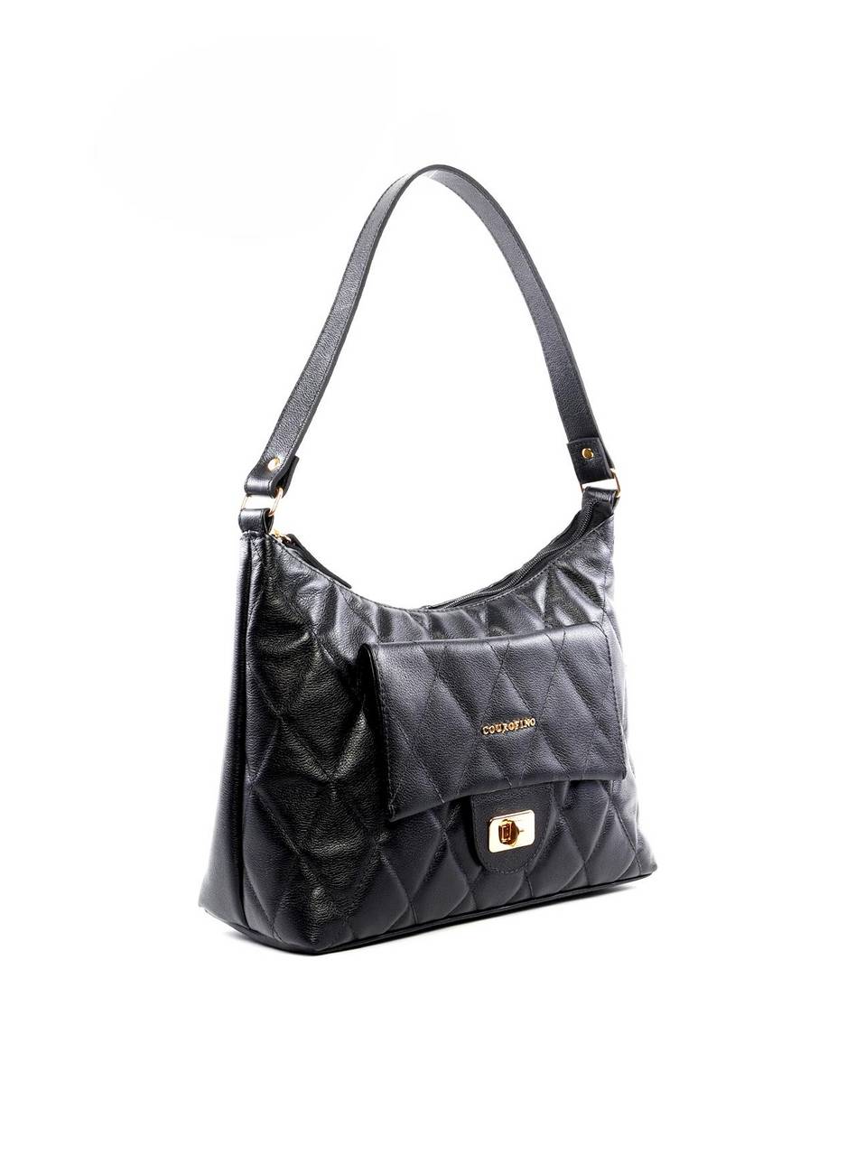 Bolsa Hobo com Costura Aparente - Preta BSI-6445 - PR