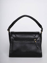 Bolsa Satchel Média Couro Tiracolo Preta BSI-5820 - PR