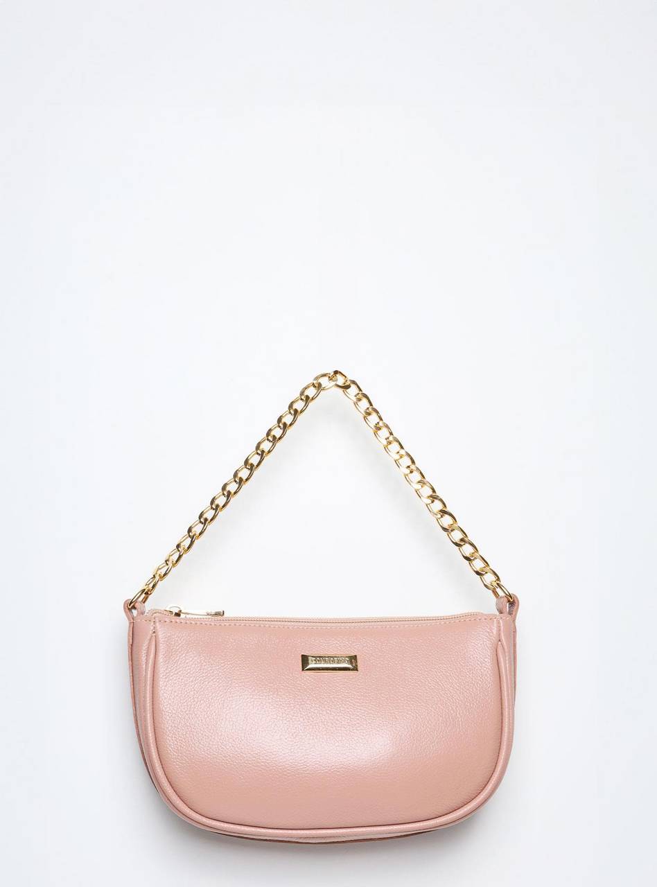 Bolsa Clutch Pequena Couro Transversal Nude BSI-5854 - NU