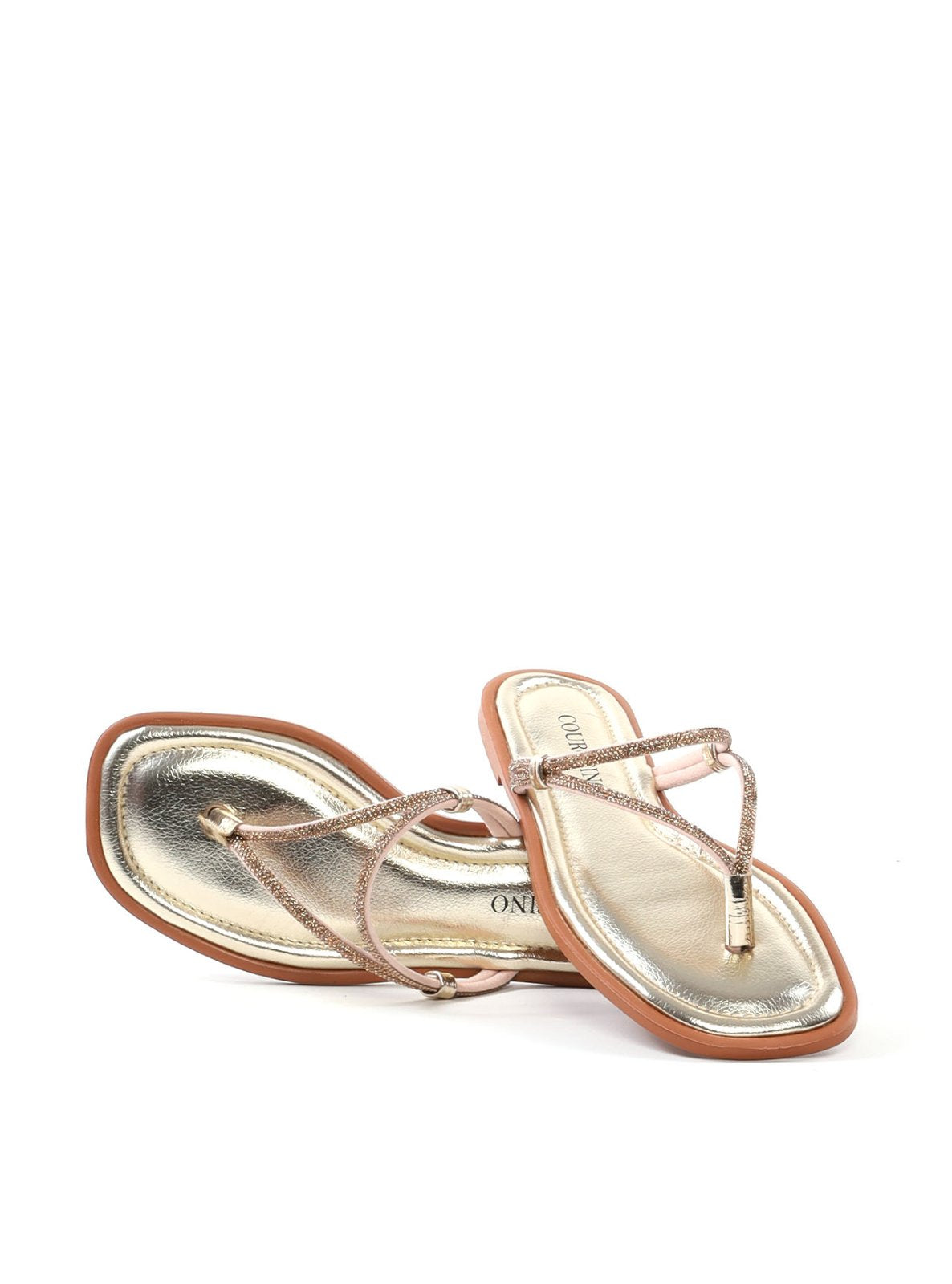 Rasteira Feminina com Tiras e Strass SDI-12242 - AU