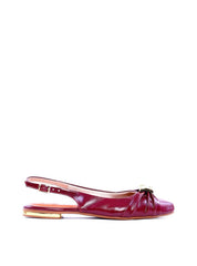 Sapatilha Slingback Drapeada Enfeite Orgânico - Vinho SDI-11981 - VI