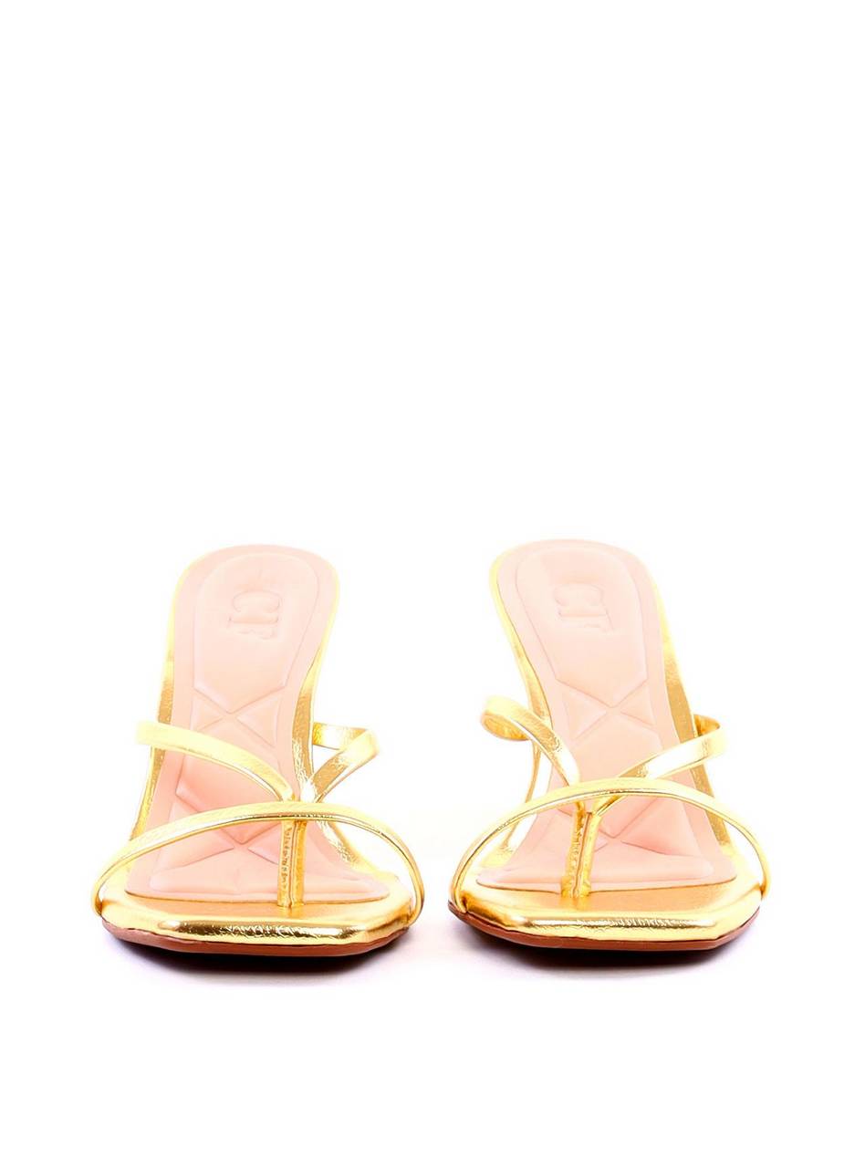 Sandália Bloco com Tiras Entrelaçadas - Ouro SDI-11939 - AU