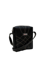 Bolsa Bag Pequena Transversal Costura Trançada Preta BSI-5466 - PR