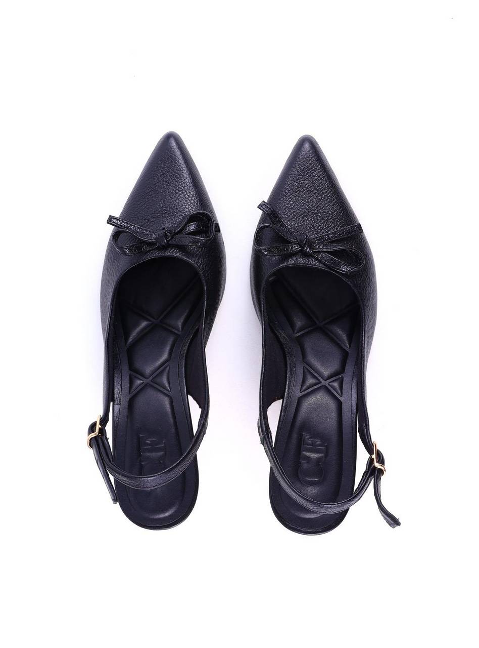 Scarpin Slingback com Detalhe de Laço - Preta SDI-12002 - PR