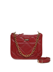 Bolsa Clutch Transversal Matelasse com Corrente - Vermelha BSI-5887 - VE