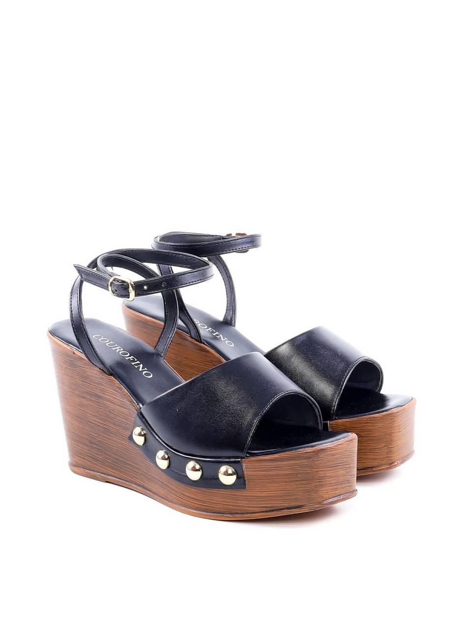 Sandália salto Plataforma com Detalhes Laterais - Preta SDI-11763 - PR