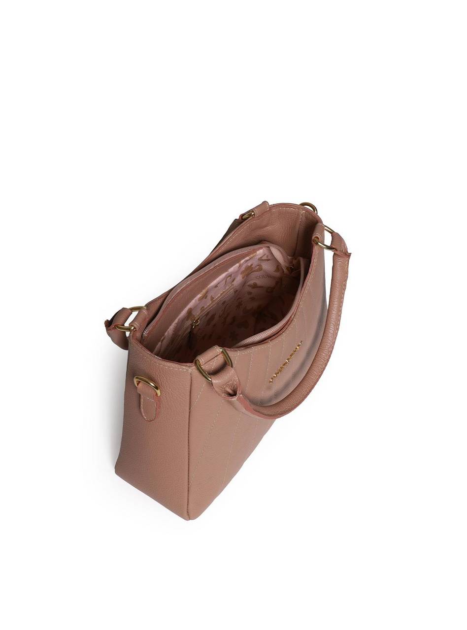 Bolsa Tote Tiracolo Média Couro Nude BSI-5955 - NU