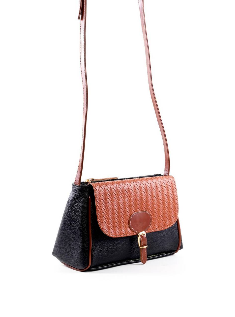 Bolsa Bag Transversal Média com Fivela - Preta BSI-6418 - PR