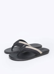 Sandália Masculina Chinelão Couro Cabresto Reto - Preta SDI-11555 - PR