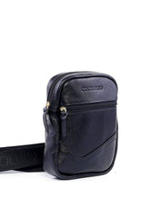 Bolsa Masculina Transversal de Couro Lisa - Preta BSI-5880 - PR