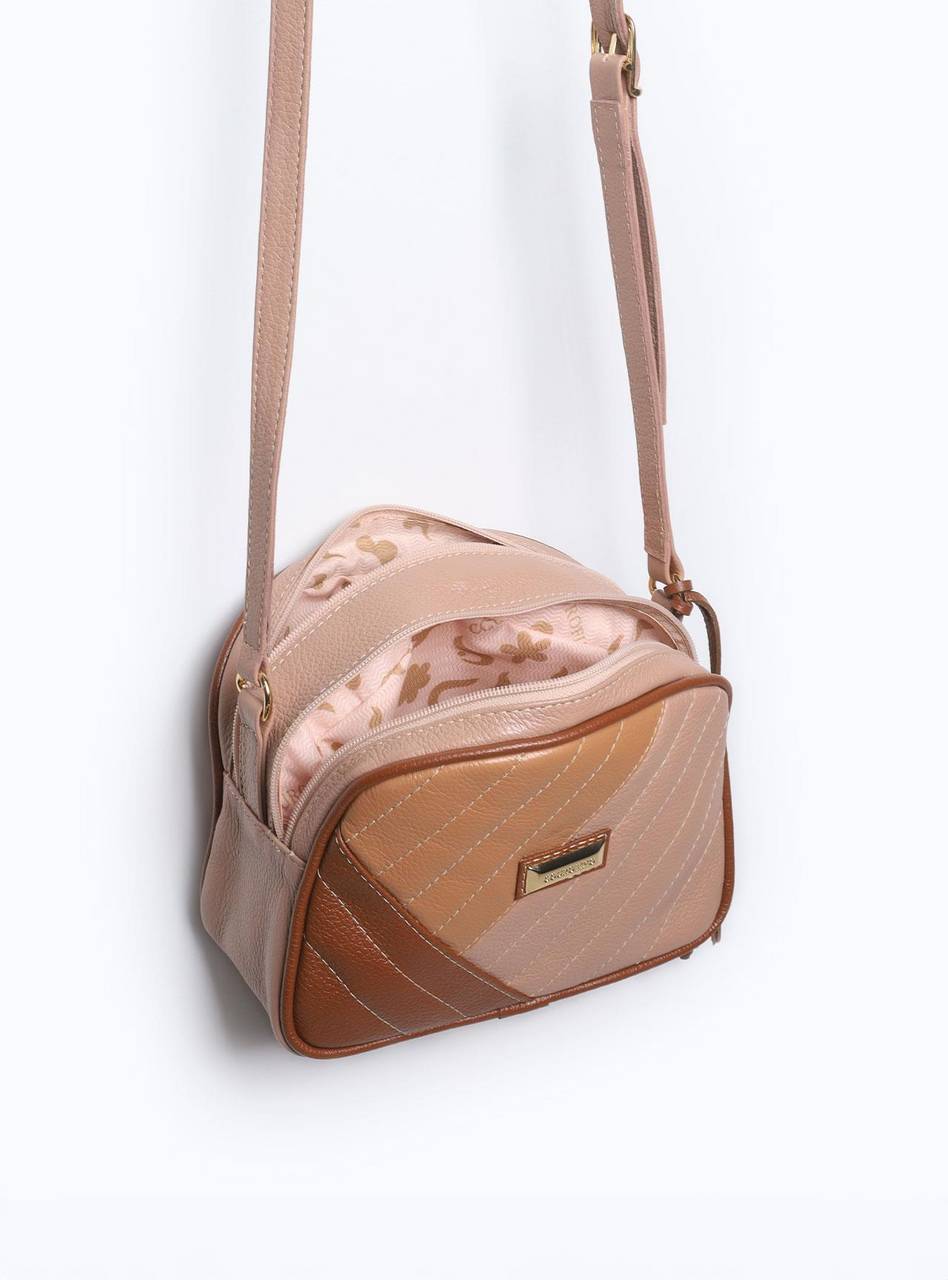 Bolsa Bag Couro Transversal Vassourinha Nude BSI-5078 - NU