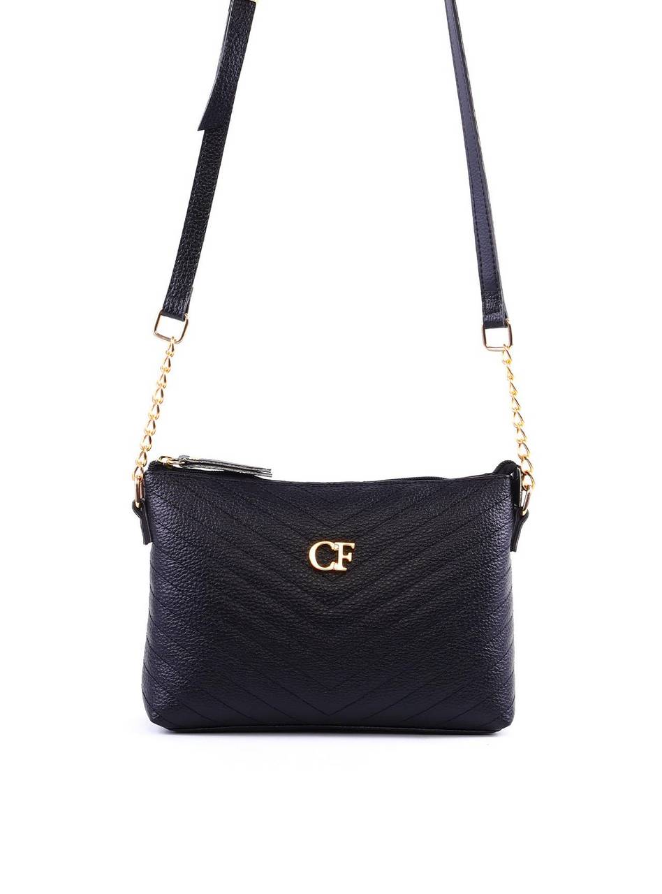 Bolsa Carteira Transversal com Costura - Preta BSI-6318 - PR