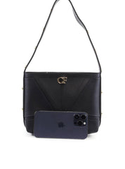 Bolsa Tote Média com Costura e Esferas Douradas - Preto BSI-6410 - PR