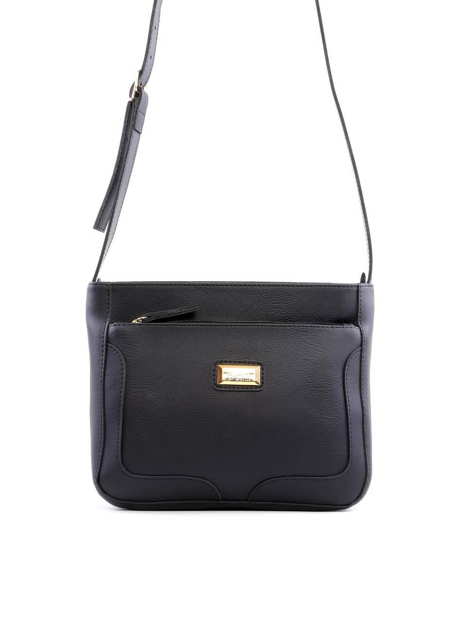 Bolsa Tote em Tressê com Bolso Frontal - Preta BSI-6243 - PR