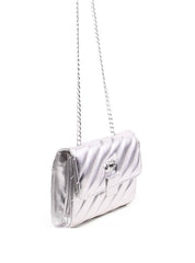 Bolsa Leila Satchel em Matelassê - Prata BSI-6305 - PT