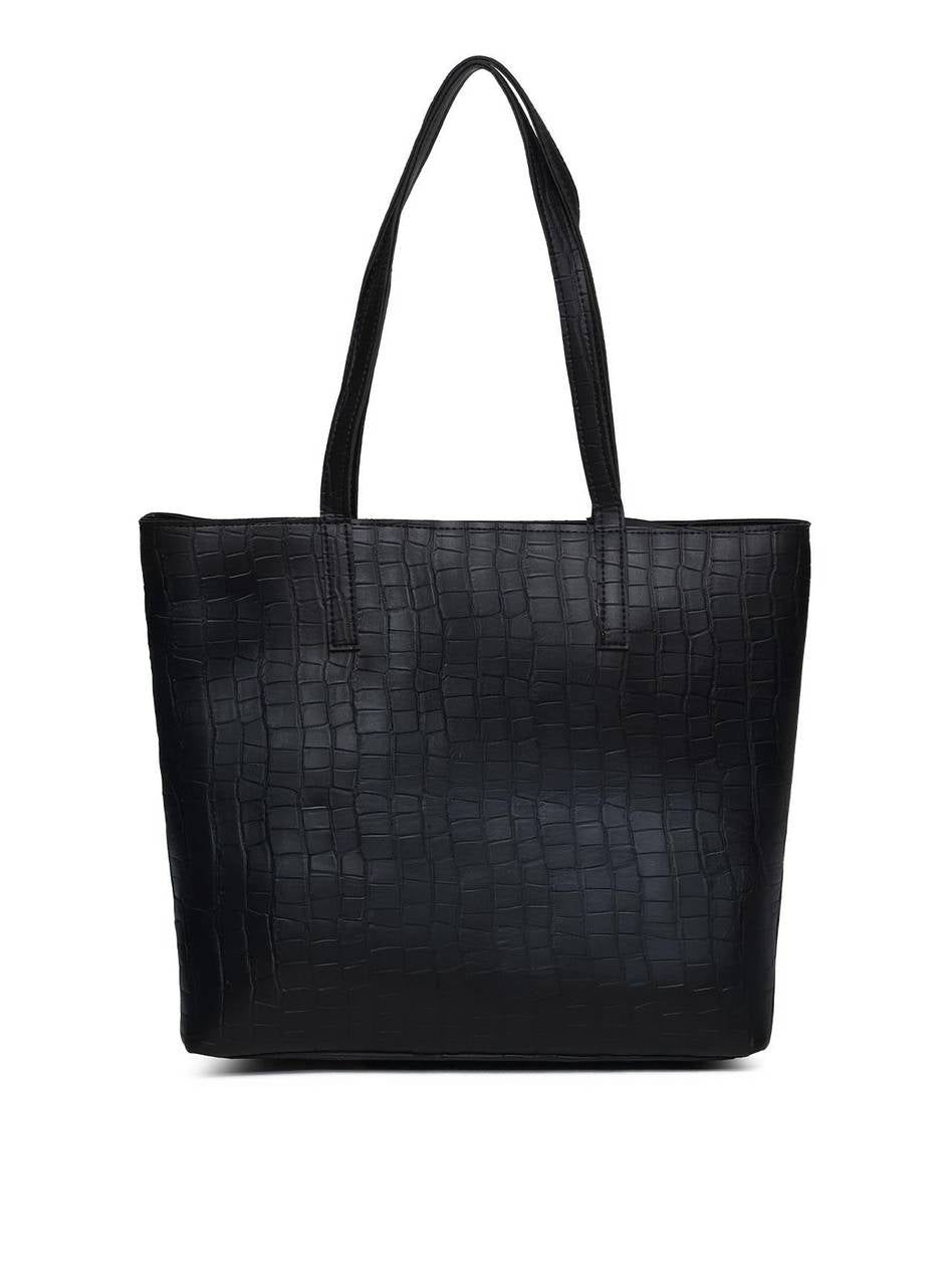 Bolsa Shopper Tiracolo com Bolso Aberto - Preta BSI-5655 - PR