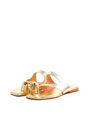 Rasteira com Recorte e Detalhe Orgânico - Ouro SDI-11961 - AU