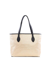 Bolsa Shopper em Palha com Bag Charm - Preta BSI-6247 - PR