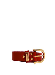 Cinto Feminino Social Espessura Media Liso Couro Vermelho CTI-925 - VE