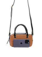 Bolsa Baú Pequena com Mix de Materiais BSI-6499 - PR