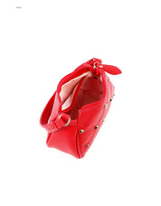 Bolsa Clutch com Alça Tiracolo Removível em Matelassê e Spikes - Vermelha BSI-5966 - VE