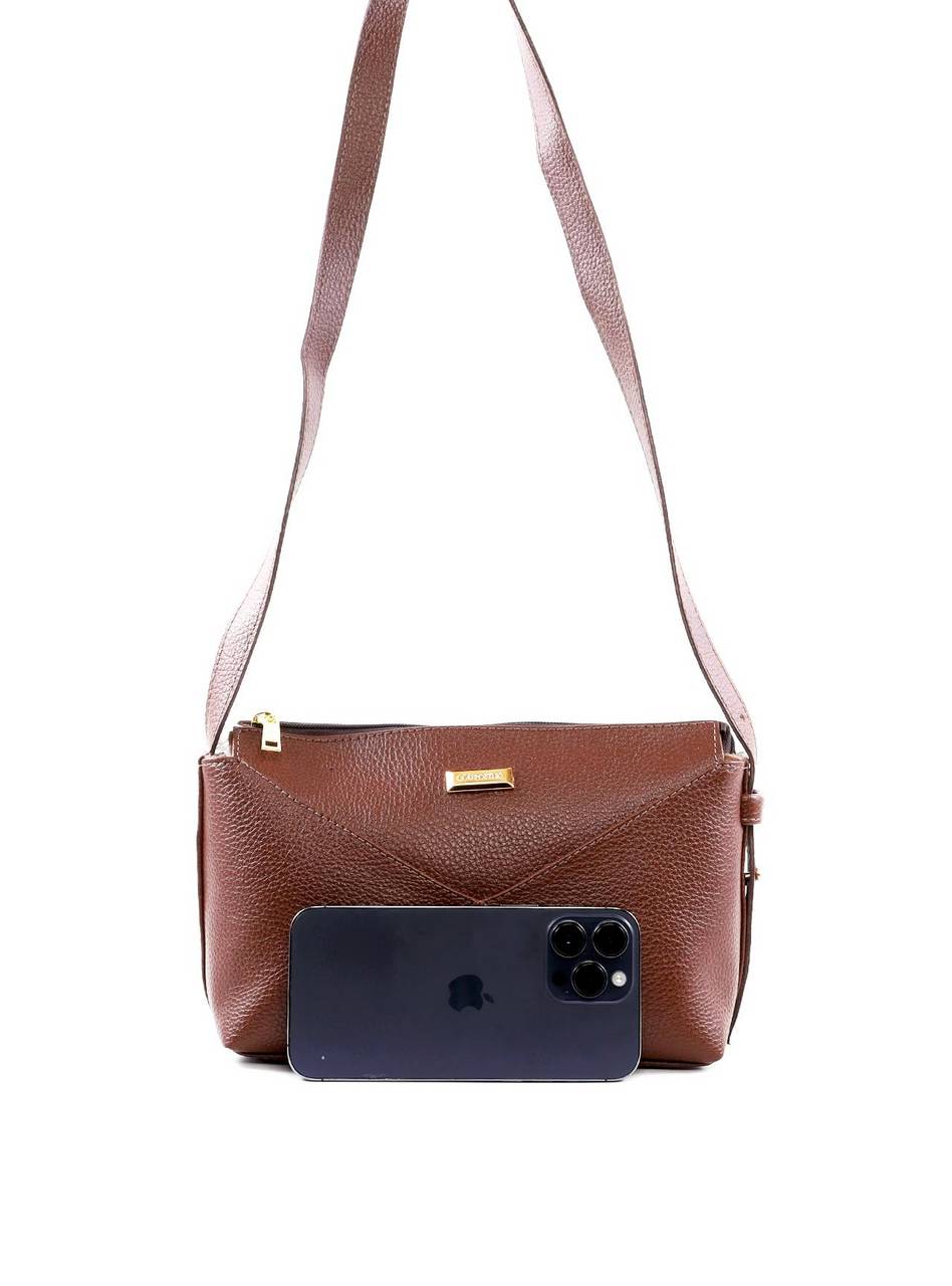 Bolsa Tote Transversal com Costura Frontal - Cacau BSI-6451 - CA