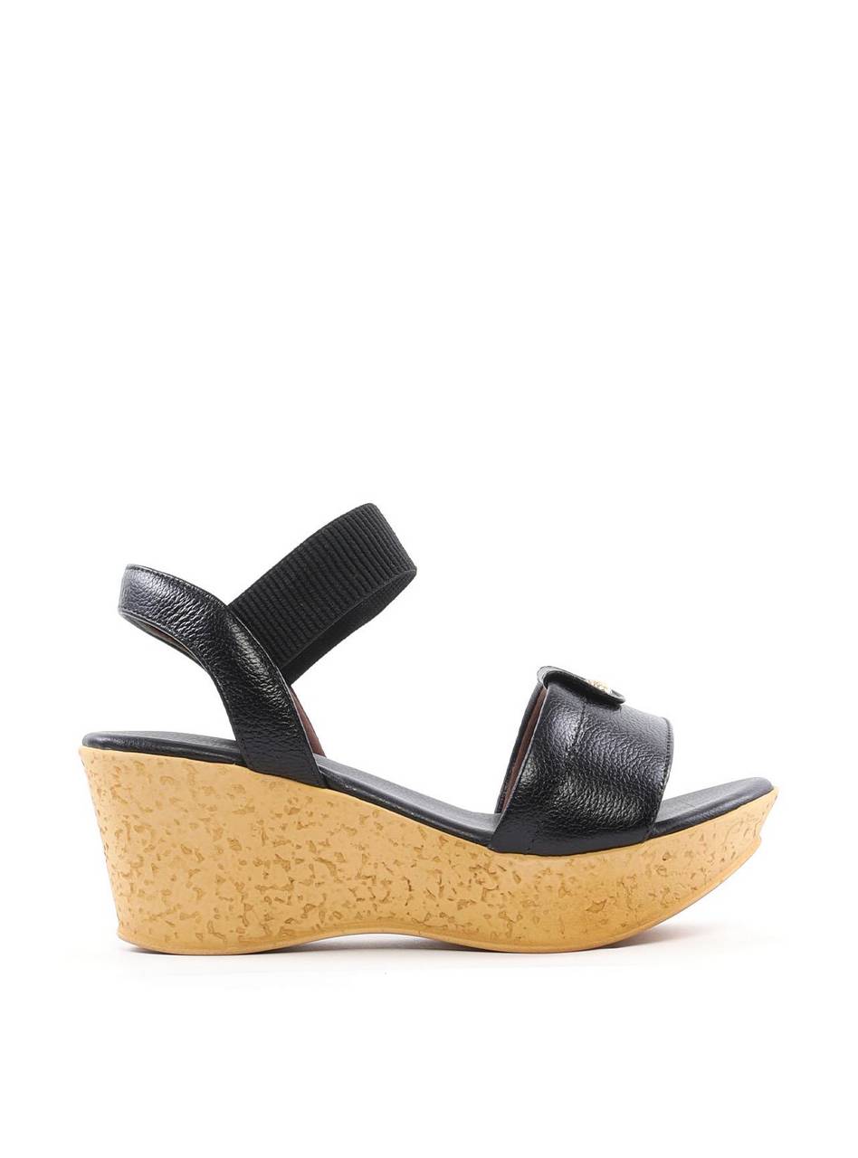 Sandália Plataforma em PU e Elástico - Preta SDI-12190 - PR