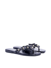 Rasteira de Dedo com Mini Flores - Preta SDI-11821 - PR