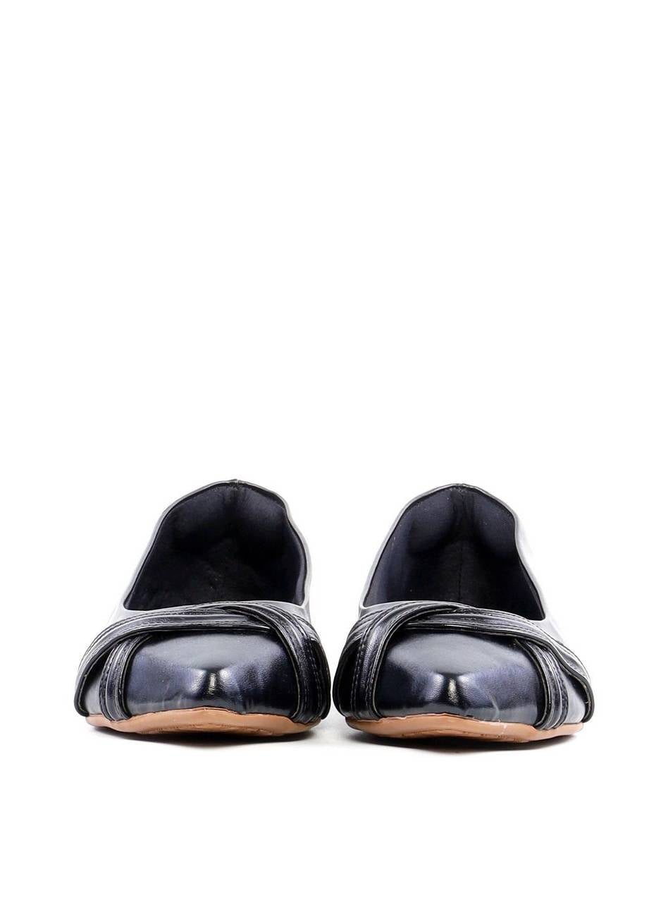 Sapatilha de Bico Fino com Tira Pespontada - Preta SDI-11899 - PR