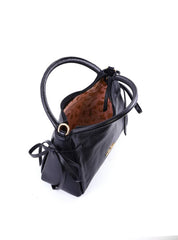 Bolsa Tote Média Enfeite Laços Laterais Alça Dupla - Preta BSI-6374 - PR