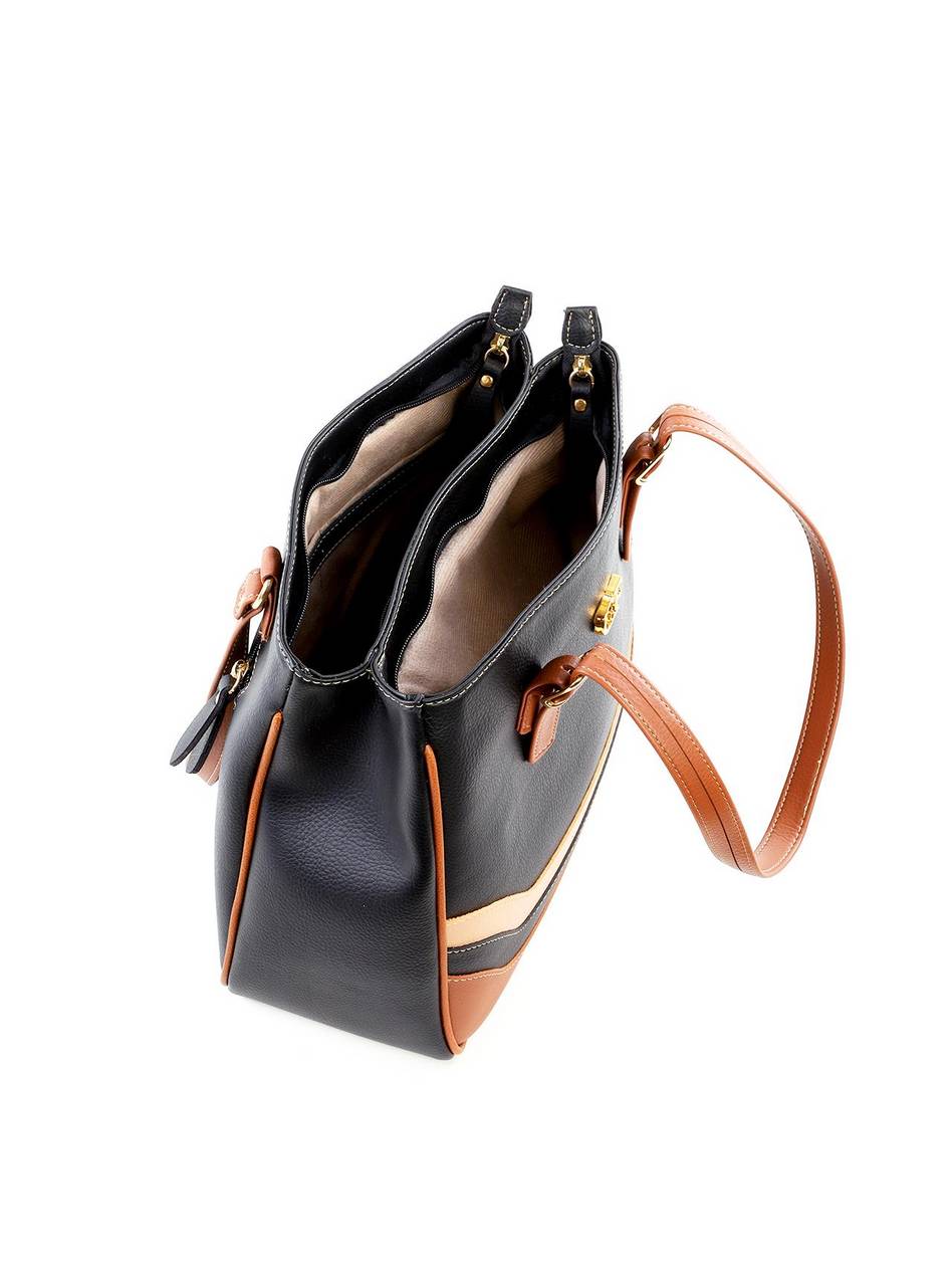 Bolsa Tote Tiracolo Alça Regulável - Preta BSI-5746 - PR