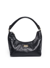 Bolsa Hobo Couro Média Alça Trançada Preta BSI-5899 - PR