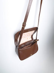 Bolsa Saddle Couro Pequena Transversal - Cacau BSI-5837 - CA