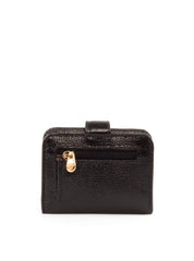 Carteira Feminina Pocket Bolso Frontal Ziper Traseiro Couro Pequena Preta CAI-910 - PR