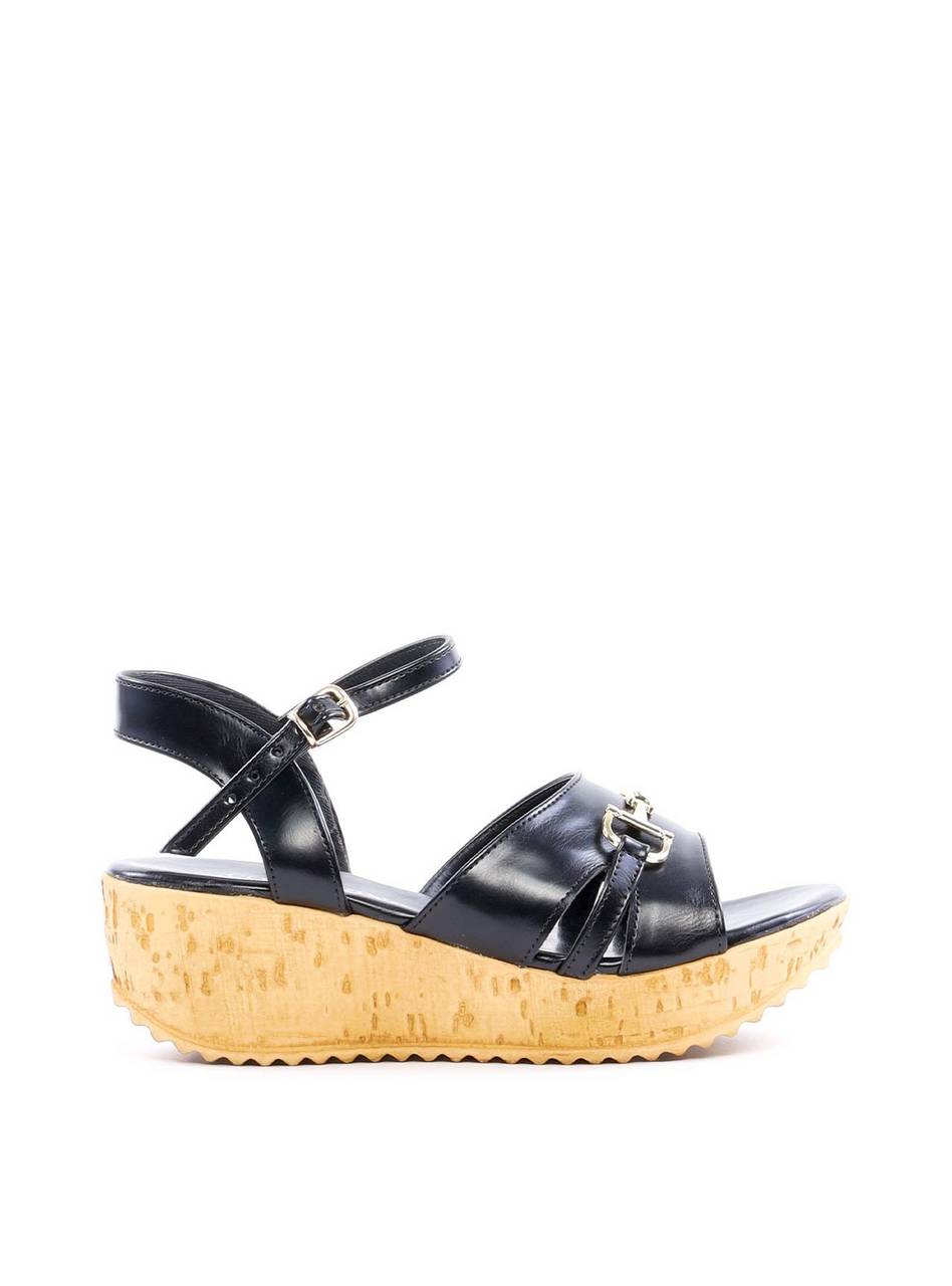 Sandália Anabela Cortiça Enfeite Bridão - Preta SDI-11921 - PR