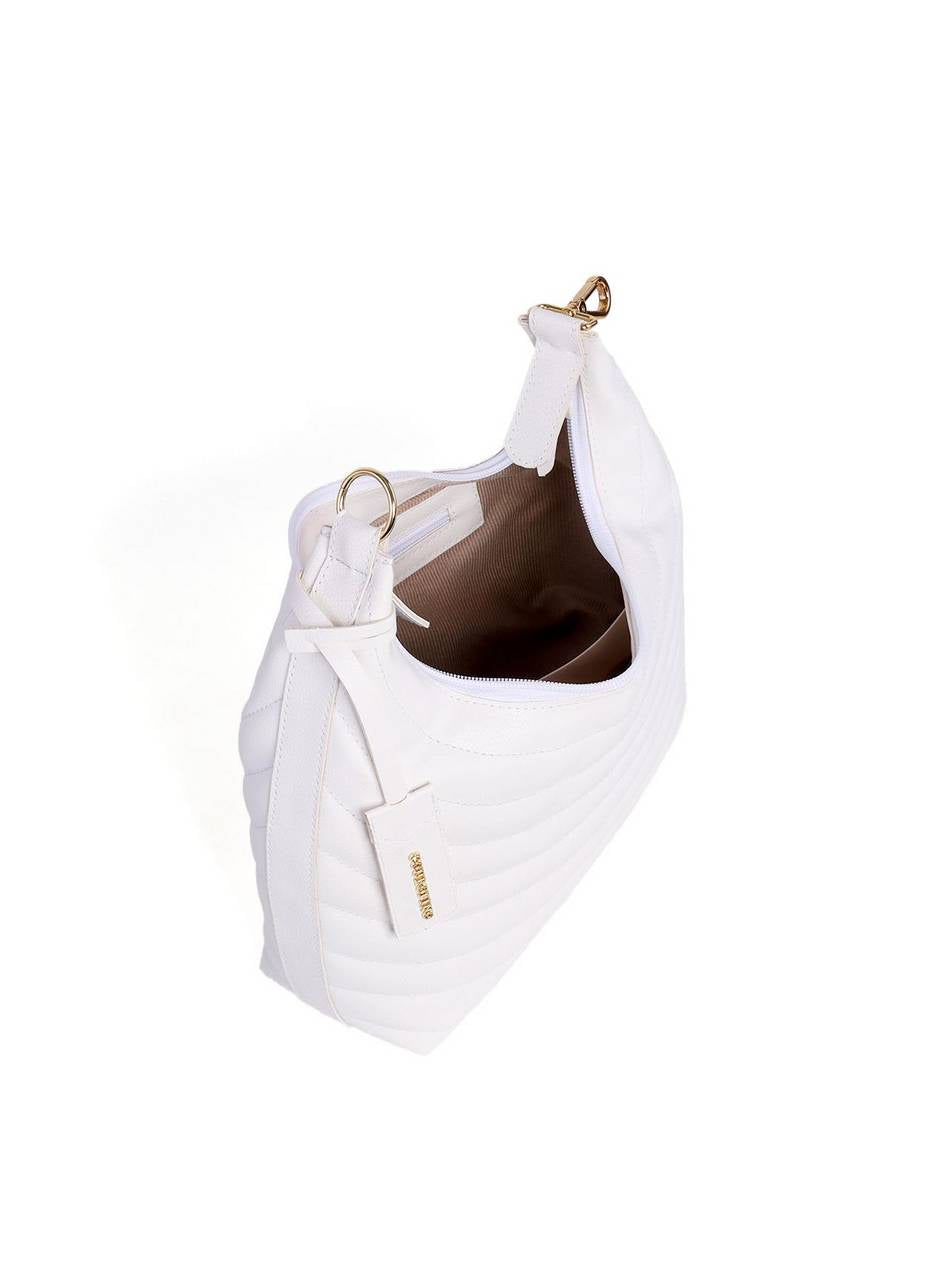 Bolsa Hobo em Matelasse com Fecho em Mosquetão - Branca BSI-6217 - BR